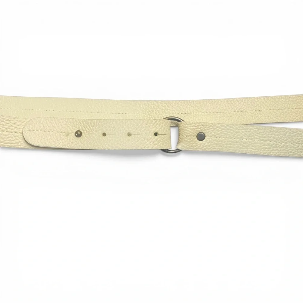 Gap Pebbled leather O-ring buckle Belt in offwhite made in england Size XL